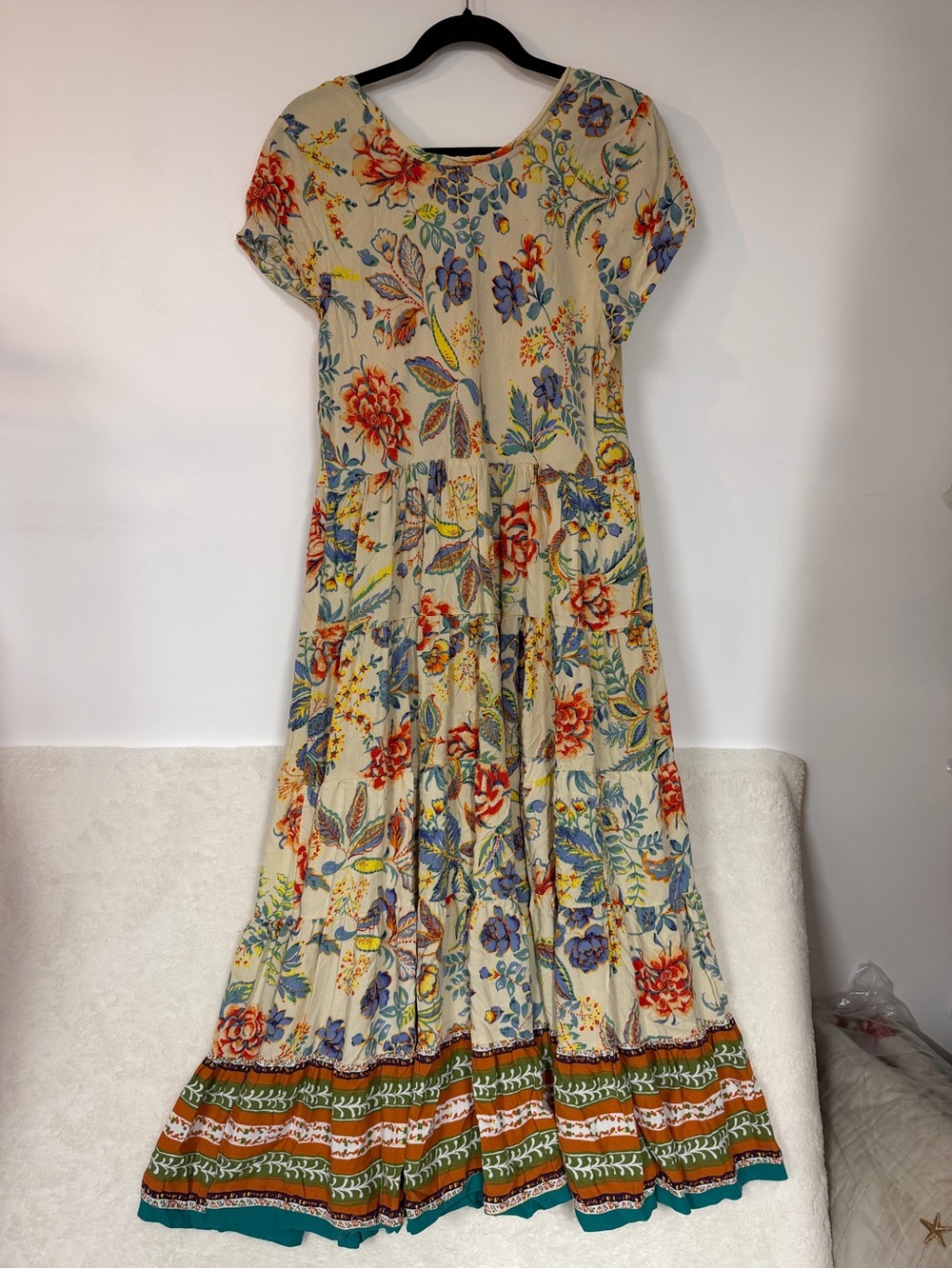 Soft Surroundings Kara Tiered Dress Womens XL Floral Midi Boho Cottage Artsy - Picture 4 of 7